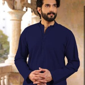 Men  Blue cotton sotton plain suit