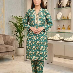 Women's stitched cotton lawn suit