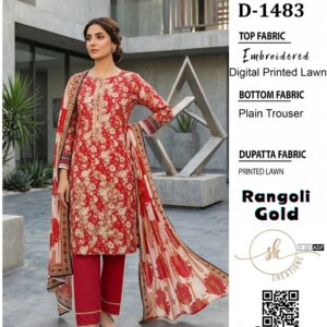 Lawn 3 piece unstitched suit
