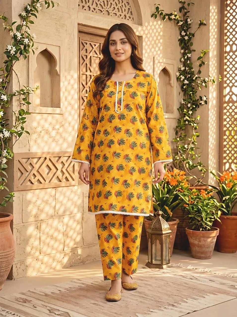 Lawn cotton 2 piece suit Medium Size