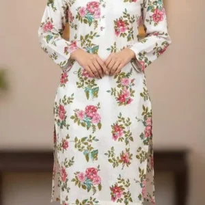 Women unstitched 2 piece printed suit micro polo cotton.