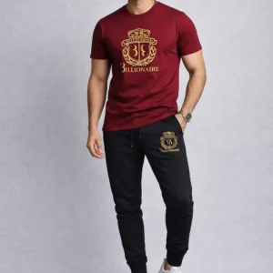 Men Maroon & black track suit.