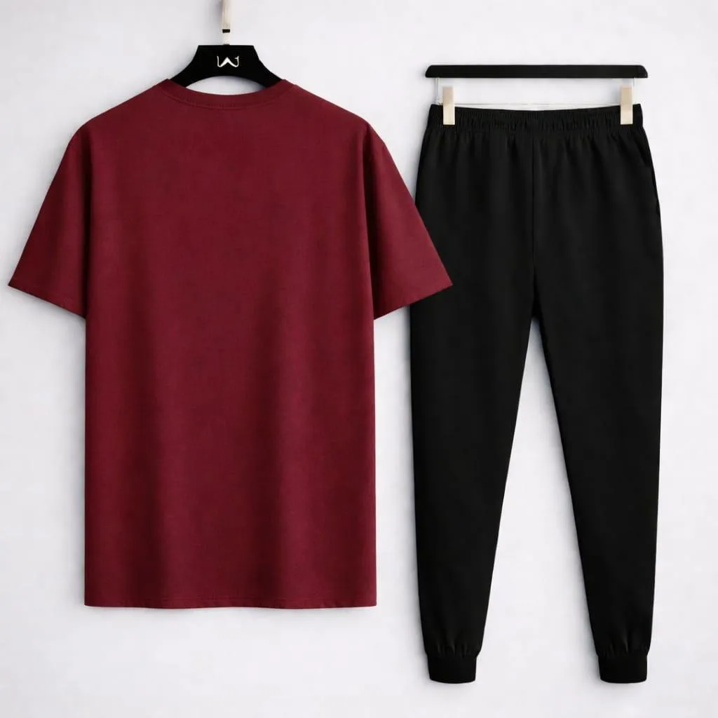 Men Maroon & black track suit. - Image 2